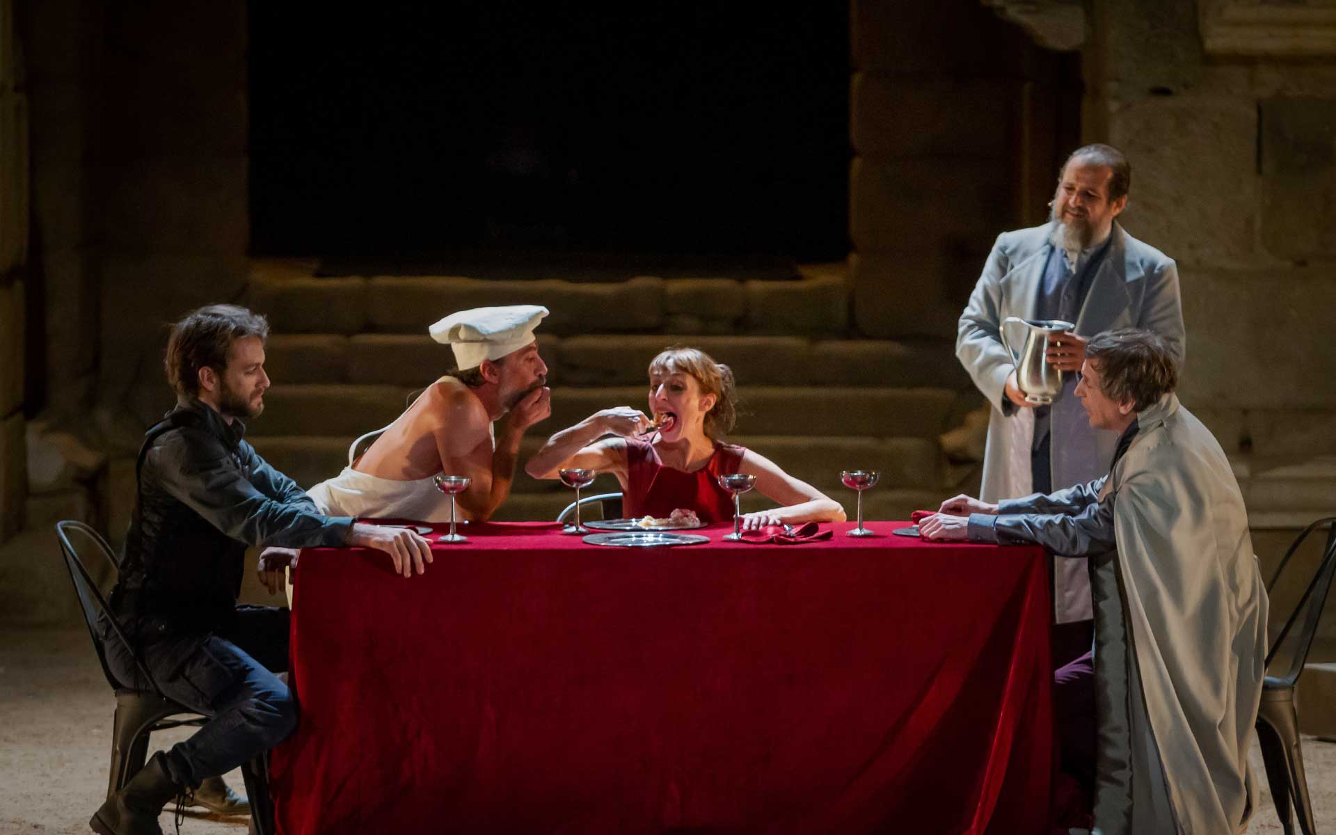 Instantánea de "Tito Andrónico", de William Shakespeare. © Teatro del Noctámbulo · Festival Internacional de Teatro Clásico de Mérida 2019